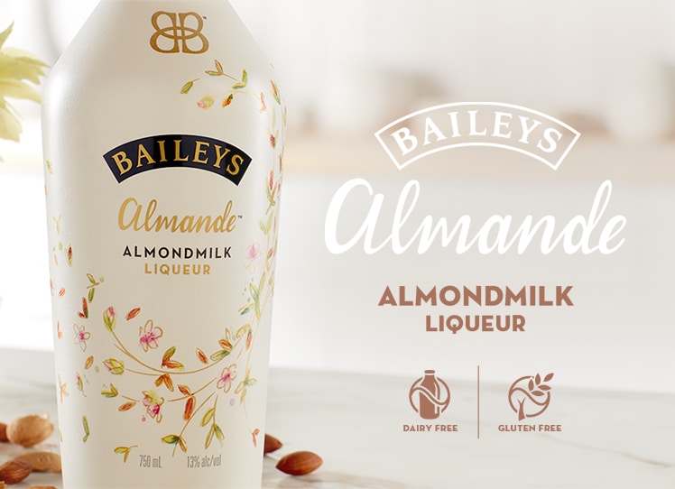 Certified Vegan Baileys Almond Milk Liquor is Gluten and Dairy Free (Alcohol Drink)
